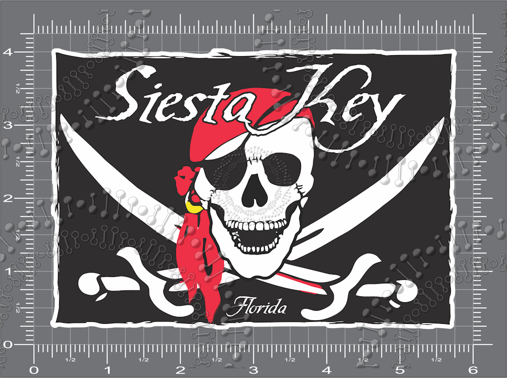 Siesta Key, FL - Pirate Flag Decal
