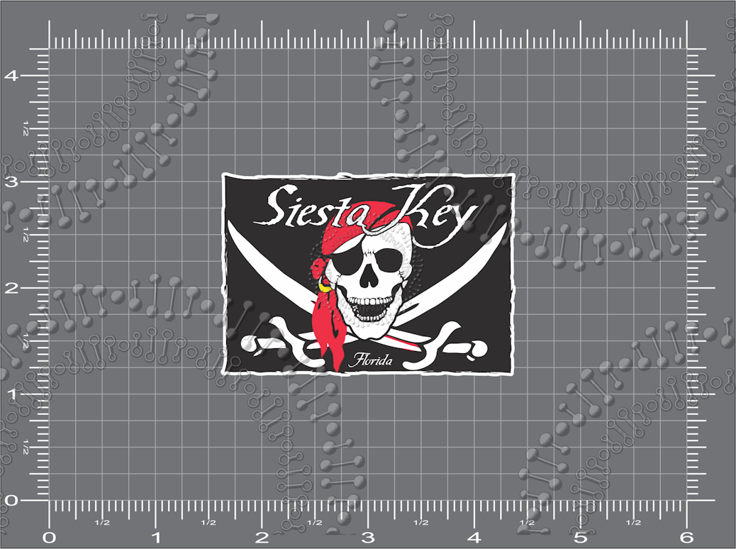 Siesta Key, FL - Pirate Flag Decal