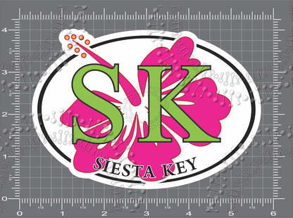 Siesta Key, FL - SK Hibiscus Decal