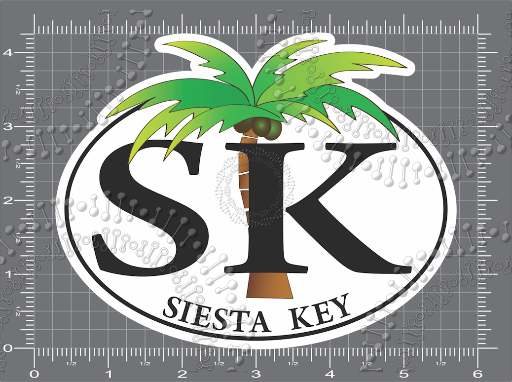 Siesta Key, FL - SK Palm Tree Decal