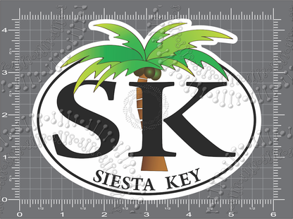 Siesta Key, FL - SK Palm Tree Decal