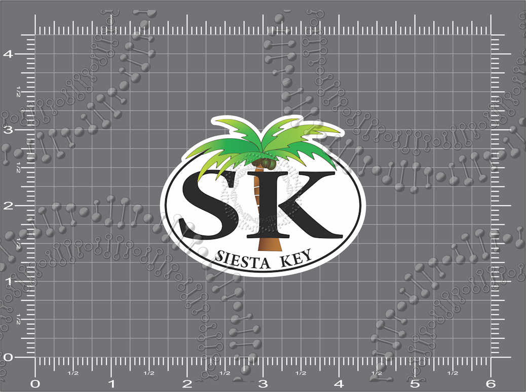 Siesta Key, FL - SK Palm Tree Decal