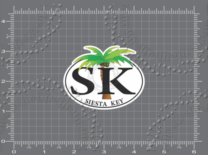 Siesta Key, FL - SK Palm Tree Decal