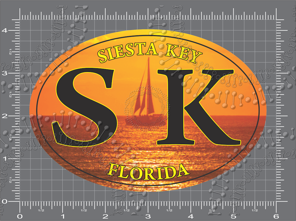 Siesta Key, FL - SK Sailboat at Sunset Decal