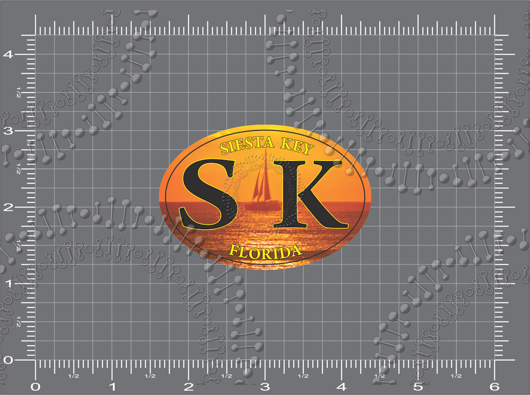 Siesta Key, FL - SK Sailboat at Sunset Decal