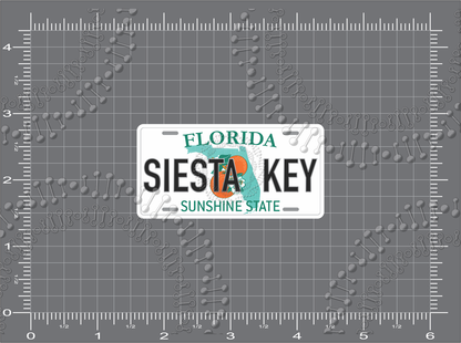 Siesta Keys, FL - License Plate Decal