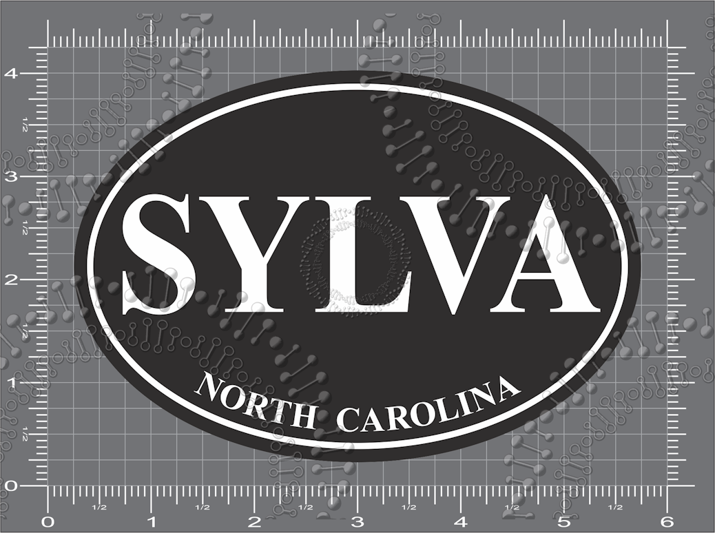 Sylva, NC - Black Oval Decal