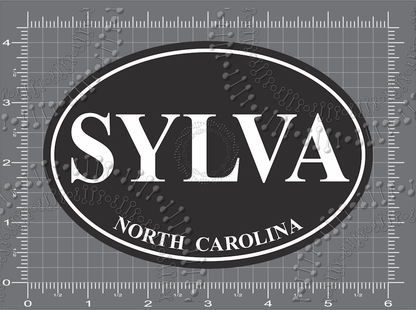 Sylva, NC - Black Oval Decal