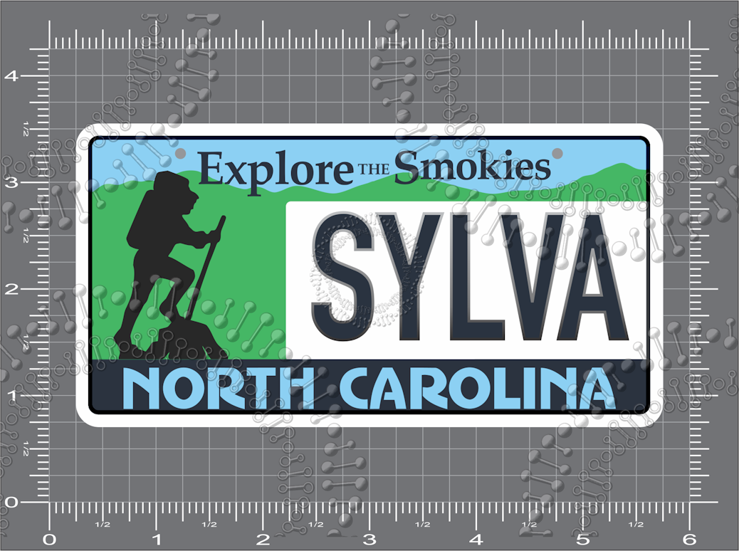 Sylva, NC - Hiker License Plate Decal