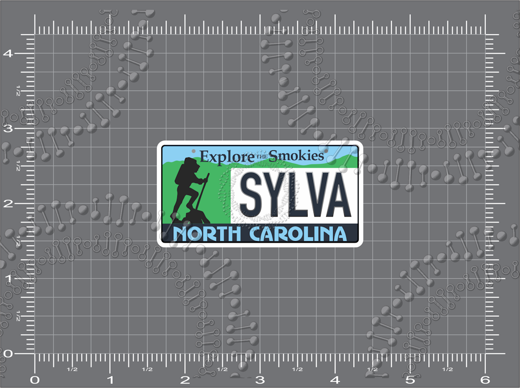 Sylva, NC - Hiker License Plate Decal