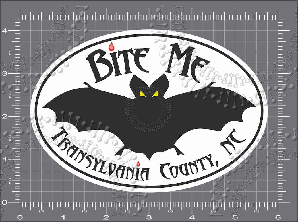 Transylvania County, NC - Bat Bite Me Decal