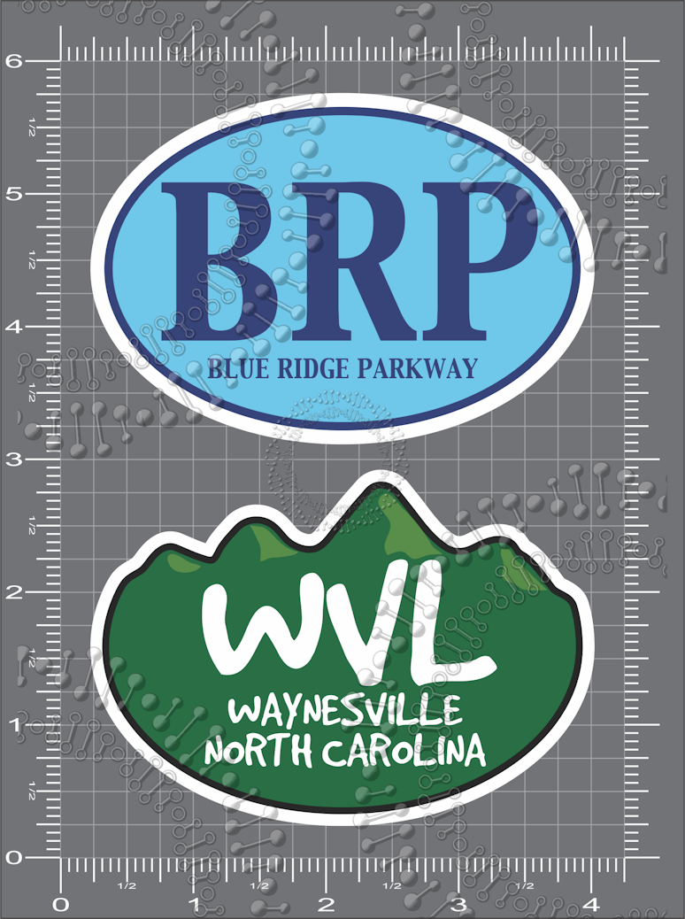 Waynesville, NC - Cyan BRP Oval and WVL Forest Decal